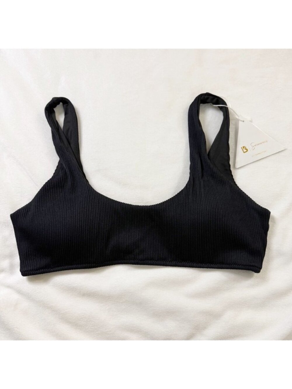 Buffbunny Collection Chasing Waterfalls Swim Top Medium Black NWT
